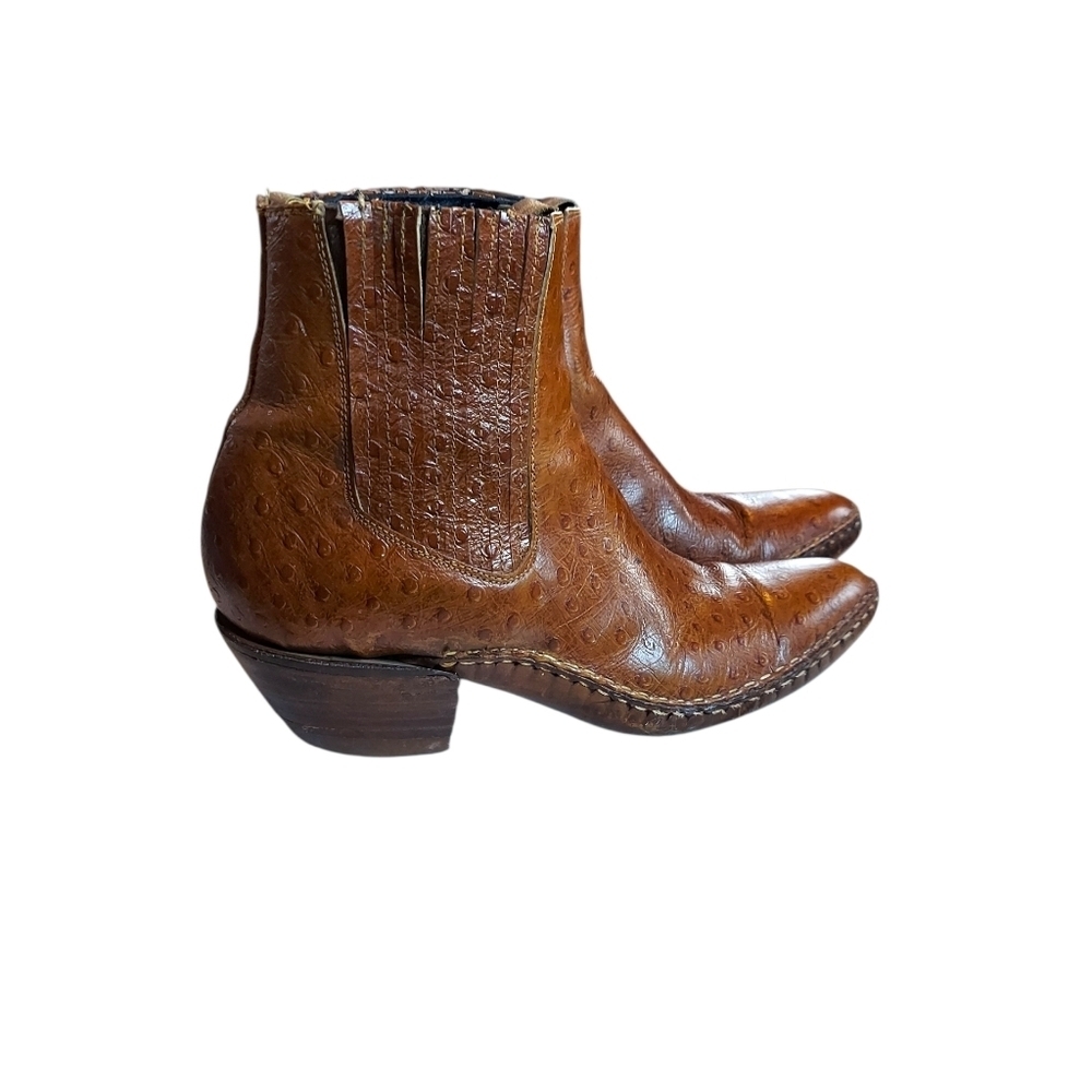 Denver Western Cowboy Boots Ankle size 7.5 Leather Pull-On - Picture 2 of 13